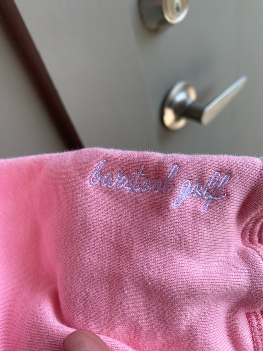 Barstool Golf Women's Pink Quarter-Zip Cropped Sweatshirt Size L - Picture 3 of 6